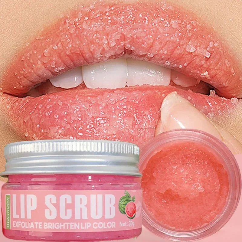 Máscara Labial com Efeito Duplo, Com Sabor de Frutas, Hidratante, Nutritivo, Esfoliante Para Pele Morta